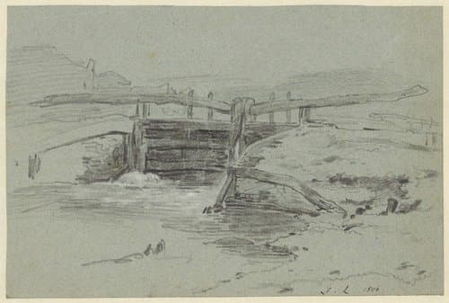 Sluis in een landschap