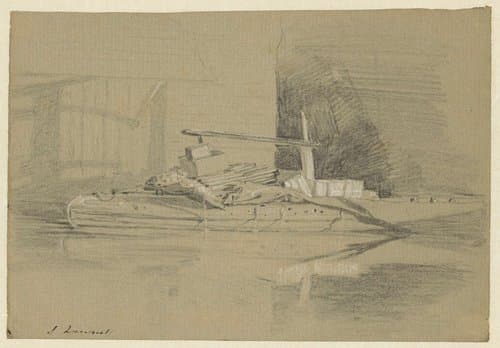 Kademuur bij een loods