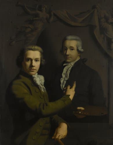 Self Portrait, Pointing at a Portrait of the Artist's deceased Colleague Dirk Jacobsz Ploegsma (1769-91)
