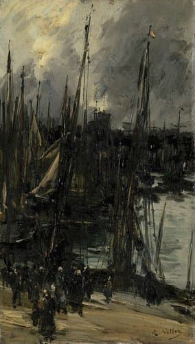 Havengezicht in Duinkerken (of Dieppe?)