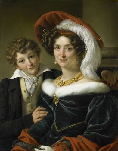 Rudolphina Wilhelmina Elizabeth de Sturler (1798-1873). Tweede echtgenote van Johannes graaf van den Bosch met hun zoon Richard Leeuwenhart