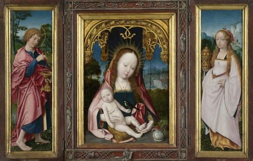 Triptych with Virgin and Child, Saint John the Evangelist (left wing) and Mary Magdalene (right wing)
