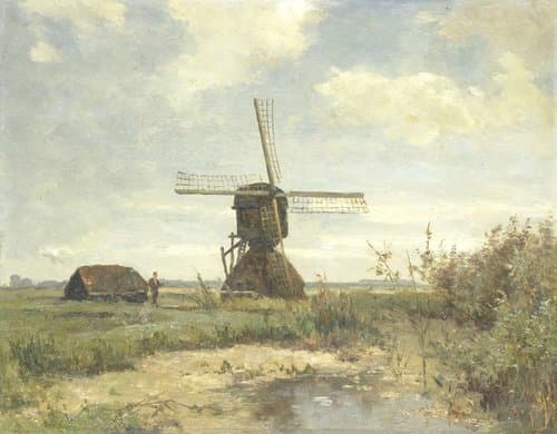 'Sunny Day', a Windmill on a Waterway