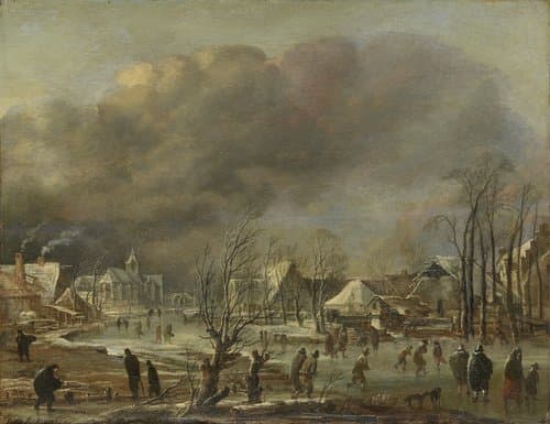 Winter Landscape with Church and Farmhouses
