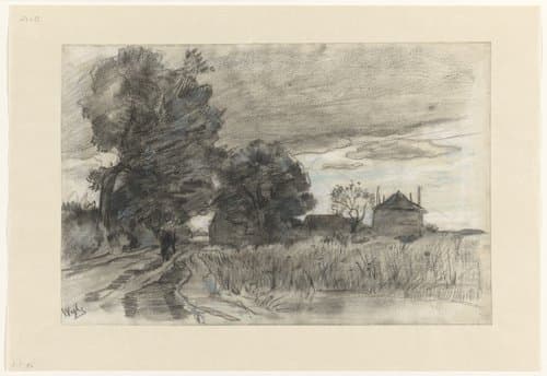 Zandweg te Wijhe onder een zware lucht