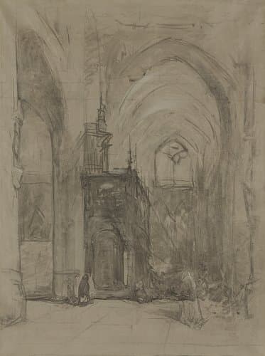 Gezicht op het oxaal van de St Janskerk te 's-Hertogenbosch