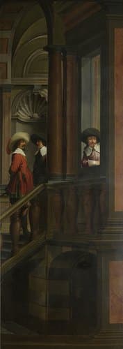 Zevendelige kamerbeschildering: Een buitentrap