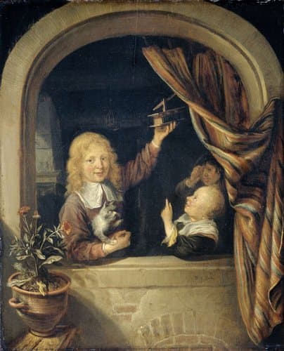 Children with a mousetrap