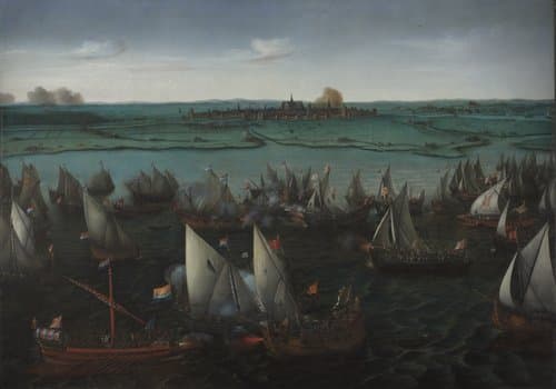 Gevecht tussen Hollandse en Spaanse schepen op het Haarlemmermeer, 26 mei 1573