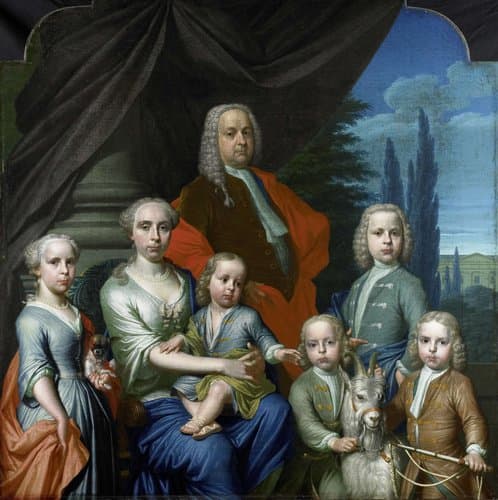 Willem Philip Kops (1695-1756), met zijn vrouw en kinderen