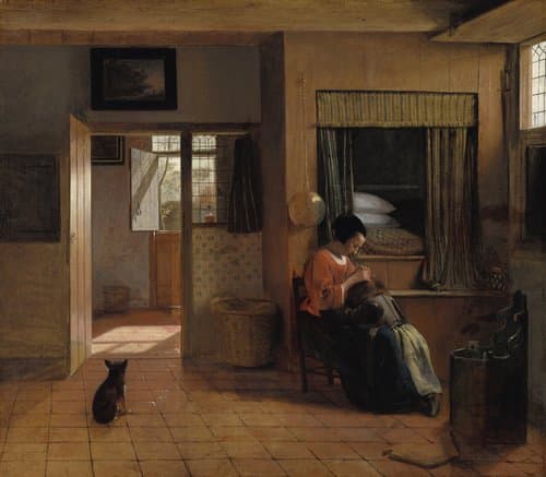 Interior with a Mother Delousing her Child's Hair, known as 'A Mother's Duty'