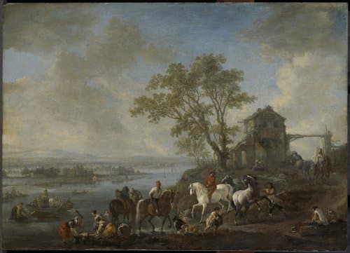 Paardenwed bij een rivier