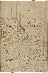 Adoration of the Shepherds by Agostino Carracci