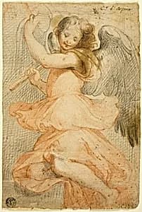 Angel Holding a Flute by Circle of Giuseppe Cesari
