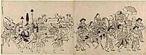Arrival of the Korean Embassy in Edo by Torii Kiyonobu I