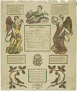 Birth and Baptism Certificate by Ebner, Heinrich