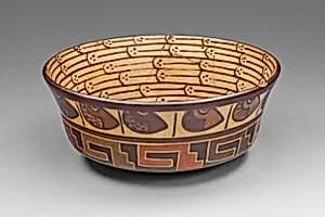 Bowl with Bean and Geometric Motifs by Nasca