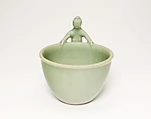 Bowl with Boy and Swimming Fish by Unknown