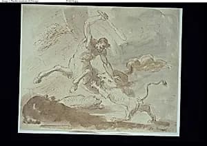 Centaur Fighting with Lion