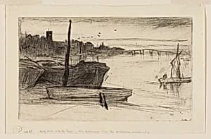 Chelsea Bridge and Church by James McNeill Whistler