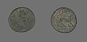 Coin Depicting the Goddess Tyche by Ancient Roman