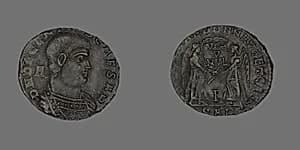 Coin Portraying Emperor Decentius by Ancient Roman