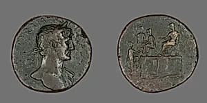 Coin Portraying Emperor Hadrian by Ancient Roman