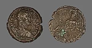 Coin Portraying Emperor Hadrian by Ancient Roman