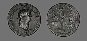 Coin Portraying Emperor Nero by Ancient Roman