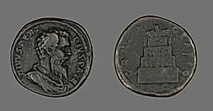 Coin Portraying Emperor Pertinax by Ancient Roman