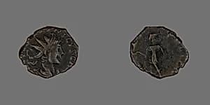 Coin Portraying Emperor Tetricus II by Ancient Roman