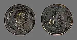 Coin Portraying Emperor Vespasian by Ancient Roman