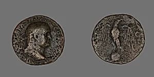 Coin Portraying Emperor Vespasian by Ancient Roman