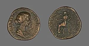 Coin Portraying Empress Lucilla by Ancient Roman