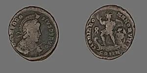 Coin Portraying the Emperor Theodosius by Ancient Roman