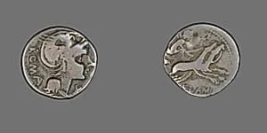 Denarius (Coin) Depicting the Goddess Roma by Ancient Roman