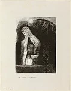 Female Saint and Thistle by Odilon Redon