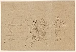 Figures by a Railing by James McNeill Whistler