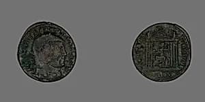 Follis (Coin) Portraying Emperor Maxentius by Ancient Roman