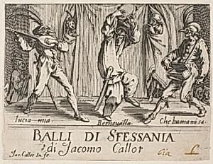 Frontispiece, from Balli di Sfessania by Jacques Callot