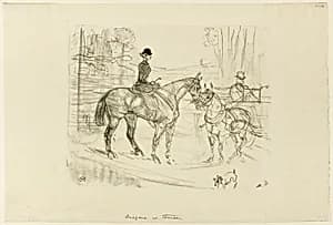 Horsewoman and Cart by Henri de Toulouse-Lautrec