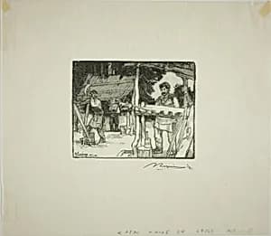Lath-Makers by Louis Auguste Lepère