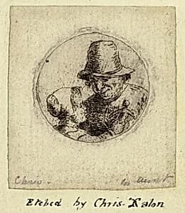 Medallion of Man and Young Girl with Doll by Christina Chalon