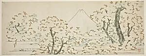 Mount Fuji with Cherry Trees in Bloom by Katsushika Hokusai