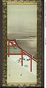 Oe no Masafusa and Minamoto no Yoshiie by Tamechika Reizei