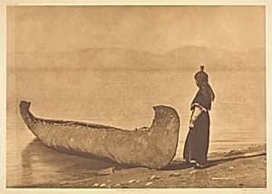 On the Shore of the Lake - Kutenai by Edward S. Curtis