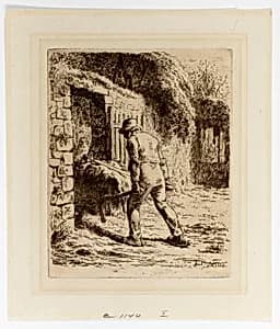 Peasant with a Wheelbarrow by Jean François Millet