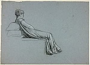 Seated Woman Leaning on Pillows