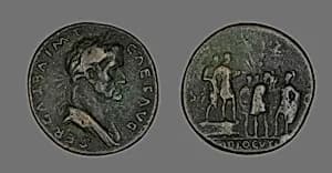 Sestertius (Coin) Portraying Emperor Galba by Ancient Roman