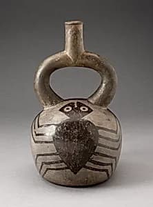 Stirrup Spout Vessel with Spider Motifs by Moche